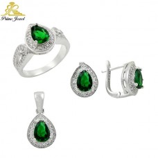 Gümüş zirkon taşlı set